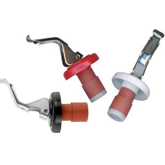 Wine Enthusiast Lever Wine Bottle Expansion Stoppers Set of 3 - Picture 3 of 7